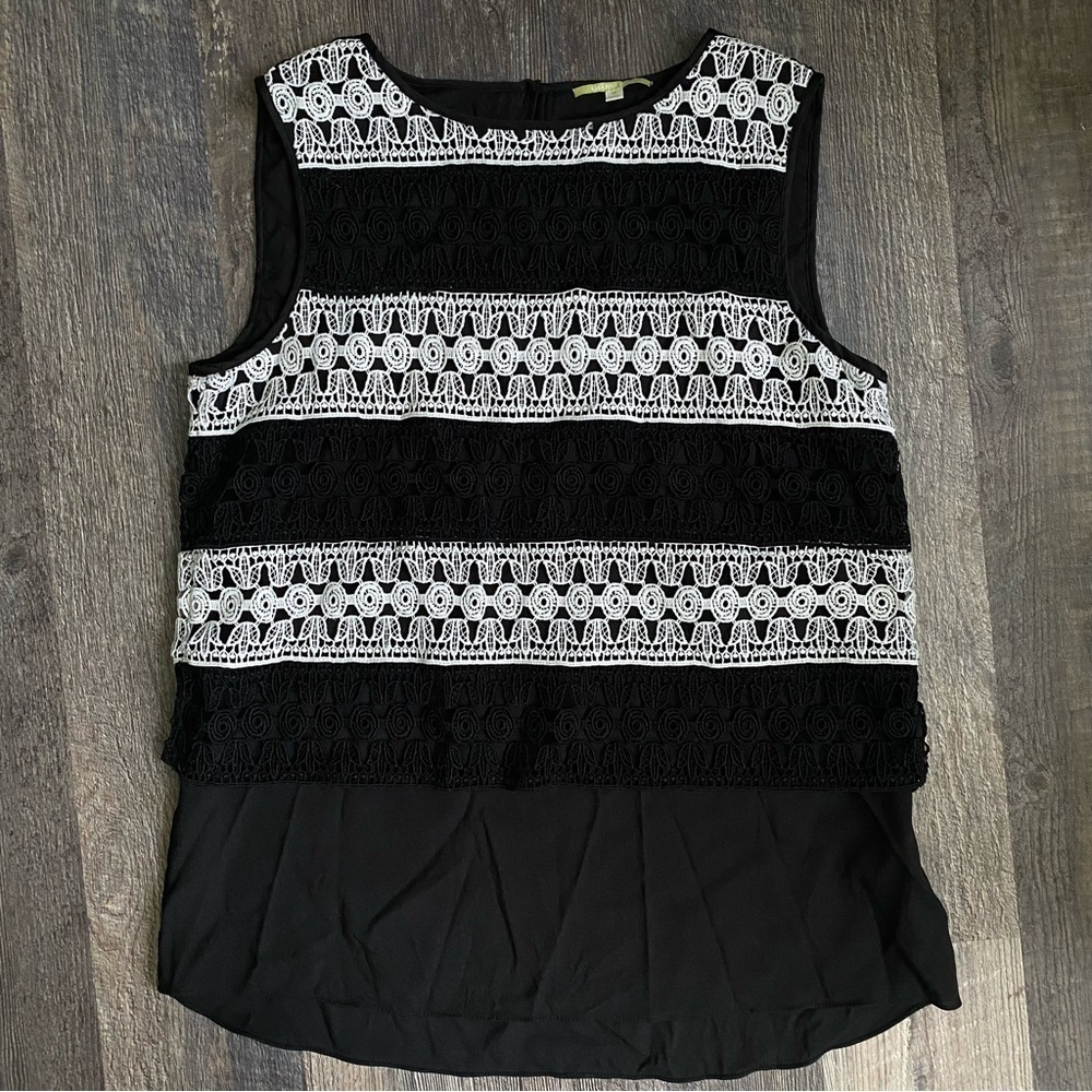 Gianni bini black and white color block top size medium